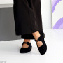Трендовые замшевые черные туфли barefoot на завязках