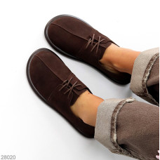 Сучасні шоколадні замшеві туфлі в стилі barefoot з плоскою підошвою Сучасні шоколадні замшеві туфлі в стилі barefoot з плоскою підошвою