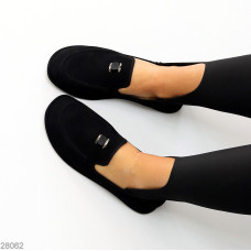 Стильні замшеві чорні туфлі-лофери в стилі barefoot для весни та літа