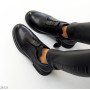 Черные зимние кожаные ботинки с эластичной вставкой в подъеме