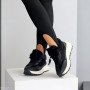 Эффектные черные зимние кожаные кроссовки с опушкой