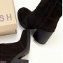 Шикарные шоколадные ботильоны козаки натуральная замша на устойчивом каблуке