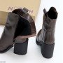 Шикарные шоколадные ботильоны козаки натуральная кожа на устойчивом каблуке
