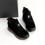 Легкие черные зимние спортивные ботинки натуральная замша +нубук
