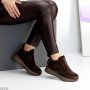 Легкие шоколадные зимние спортивные ботинки натуральная замша +нубук
