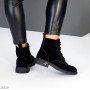 Черные деми ботинки натуральная замша, классический дизайн