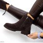 Универсальные замшевые зимние ботинки низкий ход, цвет Шоколад