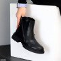 Универсальные черные кожаные зимние ботинки низкий ход