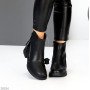 Универсальные черные кожаные зимние ботинки низкий ход