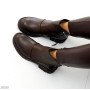 Универсальные кожаные зимние ботинки низкий ход, цвет Шоколад