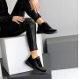 Черные зимние кроссовки натуральная кожа + замша на молнии