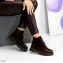 Шоколадные ботинки натуральная замша с эластичной вставкой в подъеме