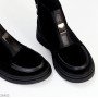 Черные ботинки натуральная замша с эластичной вставкой в подъеме