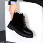 Черные ботинки натуральная замша с эластичной вставкой в подъеме