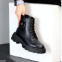 Универсальные кожаные черные ботинки берцы на флисе