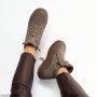 Шикарные спортивные бежевые зимние ботинки натуральная замша + кожа