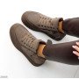 Шикарные спортивные бежевые зимние ботинки натуральная замша + кожа