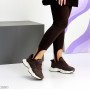 Трендовые комбинированные зимние кроссовки цвет Шоколад