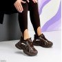 Молодежные зимние кроссовки цвет шоколад на утолщенной подошве