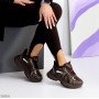 Молодежные зимние кроссовки цвет шоколад на утолщенной подошве