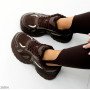 Молодежные зимние кроссовки цвет шоколад на утолщенной подошве