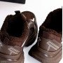 Молодежные зимние кроссовки цвет шоколад на утолщенной подошве