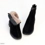 Люксовые черные зимние ботинки натуральная замша на цигейке