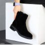 Люксовые черные зимние ботинки натуральная замша на цигейке