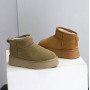Низькі уггі з натуральної замші кольору Camel для жінок, зимові, розміри 36-40
