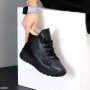 Спортивные черные зимние ботинки натуральная кожа
