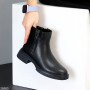 Повседневные черные кожаные ботинки на двух молниях