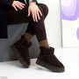 Низкие угги натуральная замша цвет Шоколад