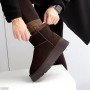 Низкие угги натуральная замша цвет Шоколад