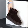 Низкие угги натуральная замша цвет Шоколад