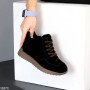 Замшевые зимние черные ботинки молния+шнуровка в ассортименте