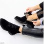 Базовые зимние черные ботинки натуральная замша низкий ход