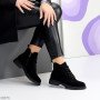 Базовые зимние черные ботинки натуральная замша низкий ход