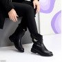 Черные полусапоги натуральная кожа со съемным ремешком