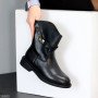 Черные полусапоги натуральная кожа со съемным ремешком