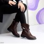 Шоколадные полусапоги натуральная кожа со съемным ремешком