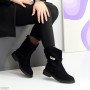 Черные полусапоги натуральная замша со съемным ремешком