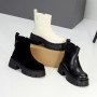 Крутые зимние черные замшевые ботинки на массивной подошве