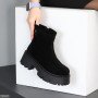Крутые зимние черные замшевые ботинки на массивной подошве