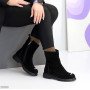Високі зимові чорні ботинки з натуральної замші в стилі мінімалізм