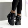 Молодежные черные кожаные зимние ботинки на двух молниях
