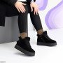 Молодежные черные замшевые зимние ботинки на шнуровке