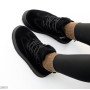 Молодежные черные замшевые зимние ботинки на шнуровке