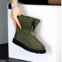Оливковые зимние дутики-трансформеры плащевка хаки