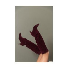 Сапоги NINA_MI из натурального замша рубинового цвета демисезонные Сапоги NINA_MI из натурального замша рубинового цвета демисезонные
