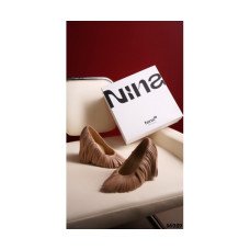 Туфлі з бахромою NinaMi бежевого кольору з натуральної шкіри для демісезону